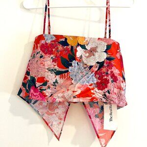 Cara Cara vibrant floral scarf-hem top in size XS